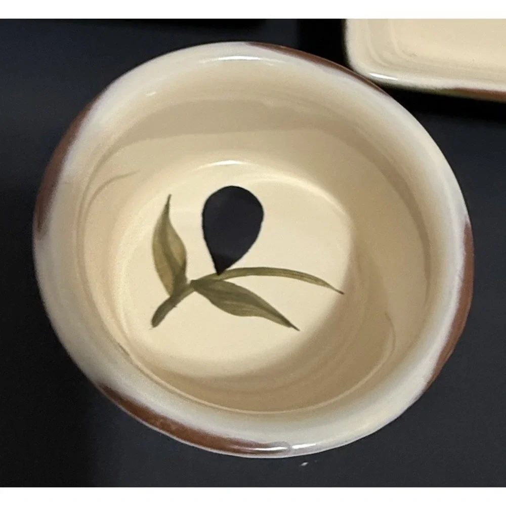 Baum‎ Bros Olivera 4 Pc Serving Set Olive Branch Tuscan Platter Trays Ramekin
